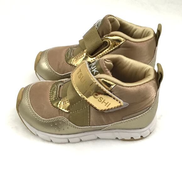 Tsukihoshi Shoes Toddler, GOLD HONEY, SIZE 7.5, HIGH TOP strap close - Picture 3 of 9